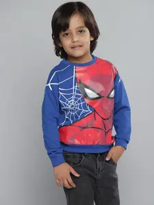 YK Marvel Boys Blue & Red Spiderman Print Sweatshirt