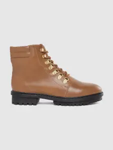 Roadster Women Tan Brown Solid Mid-Top Flat Boots