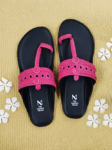 THE MADRAS TRUNK Women Braided Handcrafted Kolhapuri One Toe Flats