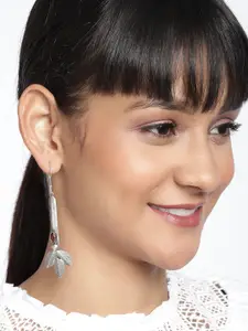 Binnis Wardrobe Silver-Plated Contemporary Drop Earrings