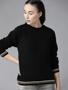 Roadster Women Black Solid Pullover