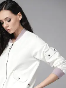 Roadster Women White Solid Sweatshirt