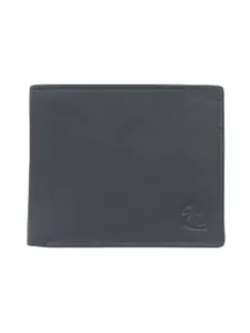 Kara Men Black Solid Leather Two Fold Wallet