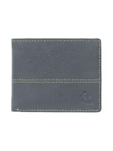 Kara Men Blue Solid Leather Two Fold Wallet