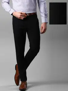 INVICTUS Black Slim Fit Formal Trousers