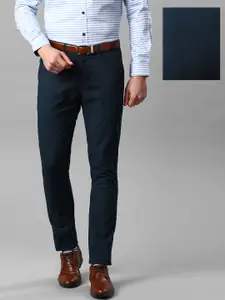 INVICTUS Navy Slim Fit Formal Trousers