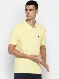 Red Tape Men Yellow Solid Polo Collar T-shirt