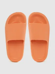 Kook N Keech Women Orange Textured Sliders