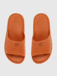 Kook N Keech Kook N Keech Women Rust Orange Textured Sliders