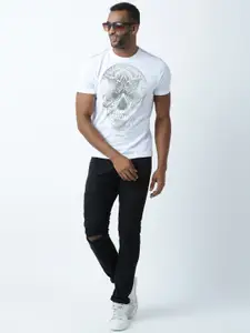 Huetrap Men White Printed T-shirt