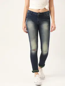 urSense Women Navy Blue Slim Fit Mid-Rise Clean Look Stretchable Jeans
