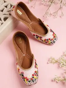 Anouk Women Pink Embroidered  Mojaris