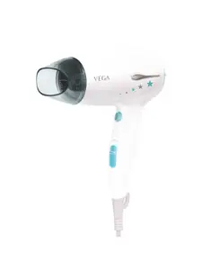 VEGA Insta Wave 1600W Powerful & Foldable Hair Dryer with Cool Shot VHDH-22 - White