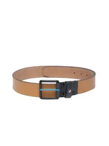 U.S. Polo Assn. Men Tan Brown Solid Leather Belt
