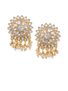 Kord Store Gold-Toned & Off-White Floral Studs