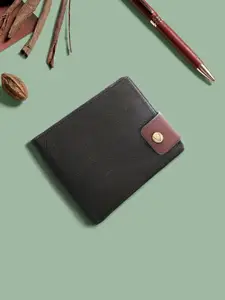 Hidesign Men Black Solid LeatherTwo Fold Wallet