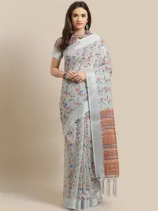 Saree mall Blue & Pink Printed Saree