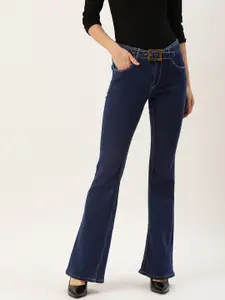 Moda Rapido Women Blue Flared High-Rise Clean Look Stretchable Jeans