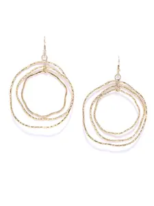 Blueberry Gold-Plated Textured Handcrafted Circular Drop Earrings