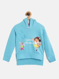 toothless Dora Girls Blue Dora Print Hooded Sweatshirt