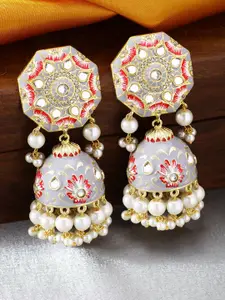 Peora Gold-Plated Embellished Dome Shaped Jhumkas