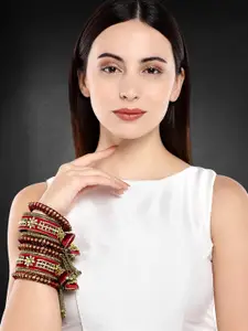 Peora Gold Plated Set Of 2 Matching Bangles Set Bridal Wedding Chuda