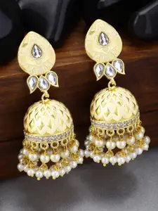 Peora Gold-Plated Dome Shaped Jhumkas