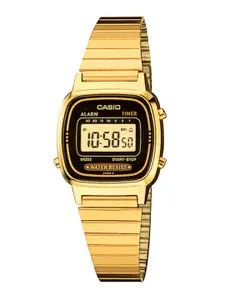 CASIO Vintage Women Gold-Toned Digital Watch D124 LA670WGA-1DF