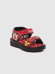 toothless Boys Red & Black Printed Sports Sandals