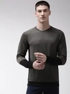 Alcis Men Charcoal Grey Solid Training Sweatshirt