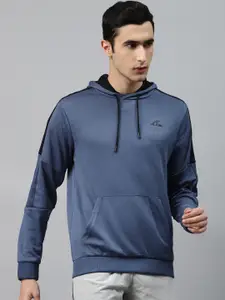 Alcis Men Blue Solid Hooded Training Sweatshirt