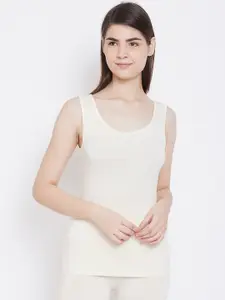 Kanvin Women Off-White Solid Thermal Top