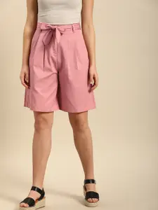 ether Women Pink Solid Sustainable Shorts
