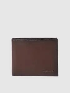 ColorPlus Men Brown Solid Two Fold Leather Wallet