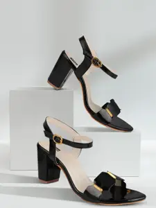 Shoetopia Women Black Solid Block Heels