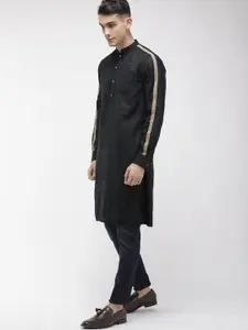 The Indian Garage Co Men Black Printed Kurta