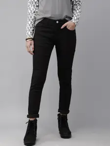Roadster Women Black Skinny Fit Mid-Rise Clean Look Stretchable Jeans
