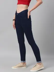 The Roadster Lifestyle Co. Women Blue Light Fade Skinny Fit Stretchable Jeans