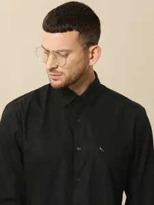 Mr Bowerbird Men Black Solid Tailored Fit Casual Shirt
