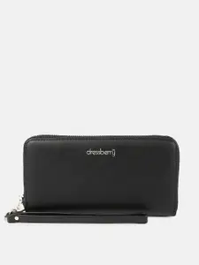 DressBerry Women Black Solid Zip Around Wallet