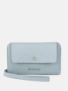 DressBerry Women Blue Solid Three Fold Wallet