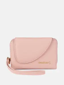DressBerry Women Pink Solid Zip Around Wallet