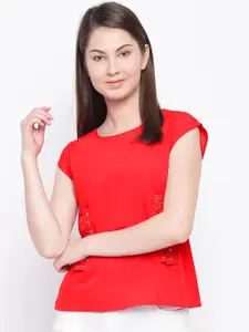 Marie Claire Women Red Solid Top