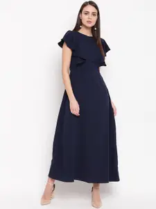 RARE Women Navy Blue Solid Maxi Dress
