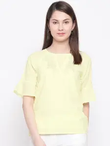 RARE Women Yellow Solid Top