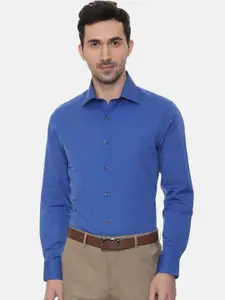 Louis Philippe Men Blue Comfort Regular Fit Solid Casual Shirt