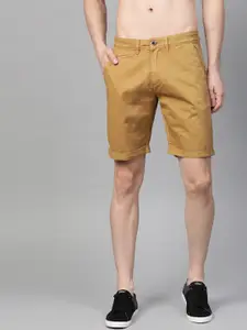 Roadster Men Khaki Solid Regular Fit Shorts