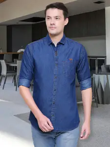 Kuons Avenue Men Blue Smart Slim Fit Solid Casual Shirt