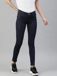 Levis Women Blue 710 Super Skinny Fit Mid-Rise Clean Look Waterless Stretchable Jeans
