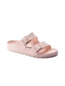 Birkenstock Women Pink Arizona Eva Solid Open Toe Narrow Width Flats